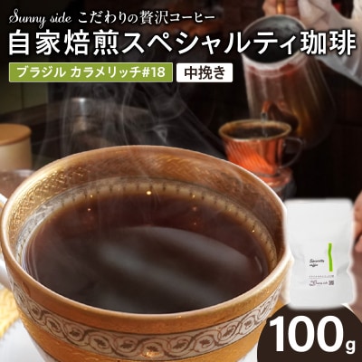 自家焙煎スペシャルティ珈琲 ブラジル カラメリッチ#18(100g/中挽き)[137S15-02]
