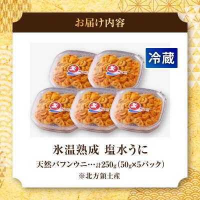 ≪氷温熟成≫塩水うに(天然バフンウニ)　50g×5パック_H0009-105