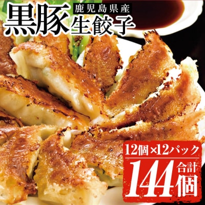 鹿児島黒豚生餃子 合計144個(12個×12P)タレ付き!国産野菜使用【60日以内配送】
