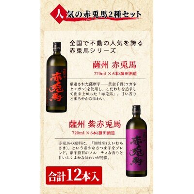 本格芋焼酎 赤兎馬720ml×6本・紫赤兎馬720ml×6本  計12本 
