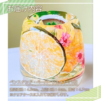 【数量限定】摘果柑橘を有効活用したペンスタンド・ペーパーウェイト(1個) ルシエルフュゼ