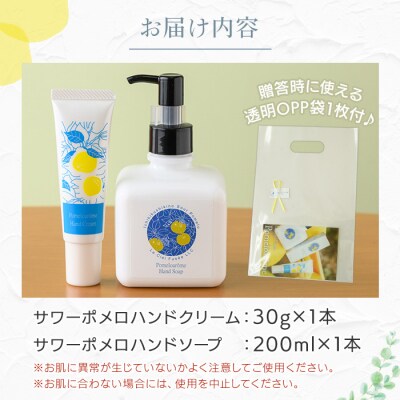 サワーポメロ ハンドクリーム 30g×1本 と ハンドソープ 200ml×1本