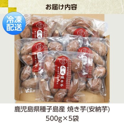 <訳あり>鹿児島県種子島産冷凍焼きいも(安納芋)一口サイズ約2.5kg(500g×5袋)