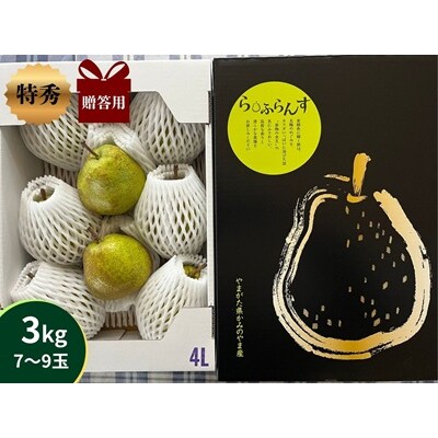 西洋梨(ラ・フランス)3kg　贈答用　0041-2603