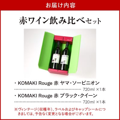 小牧ワイナリ― 赤ワイン2本飲み比べセット(小牧産ぶどう100%使用) [026A08]