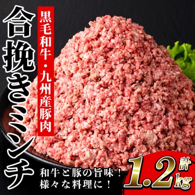 黒毛和牛と九州産豚肉を使用した合挽きミンチ(300g×4P・計1.2kg)