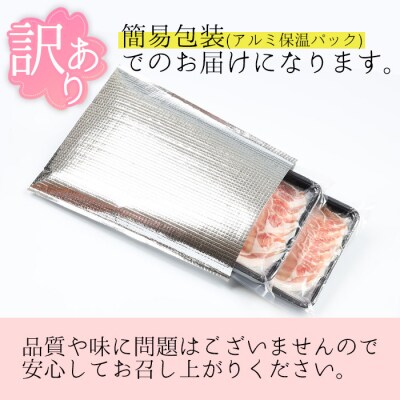 【訳あり】鹿児島県産黒豚しゃぶしゃぶ(ロース肉)500g×2パック
