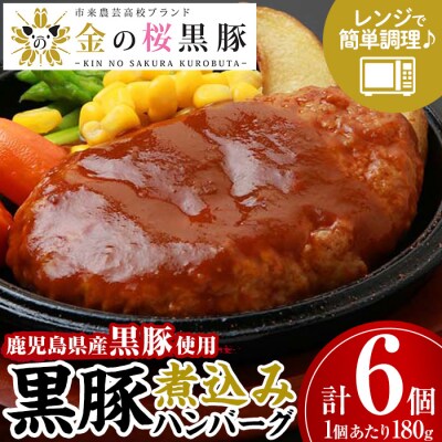 金の桜黒豚  「黒豚煮込み ハンバーグ (180g×6袋)」