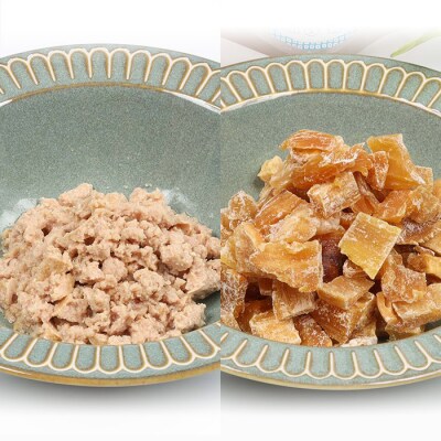 ペットフード　天然まぐろとワンちゃん用おやつ(鹿児島県産紅はるかの干し芋)