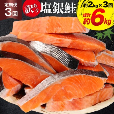 定期便 《3ヶ月連続お届け》 訳あり 銀鮭 切身 約2kg×3回 計6kg [20564481]