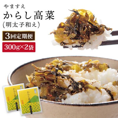 【全3回 定期便】明太子入り からし高菜600g(300g×2袋)/ やますえ [AKA056]