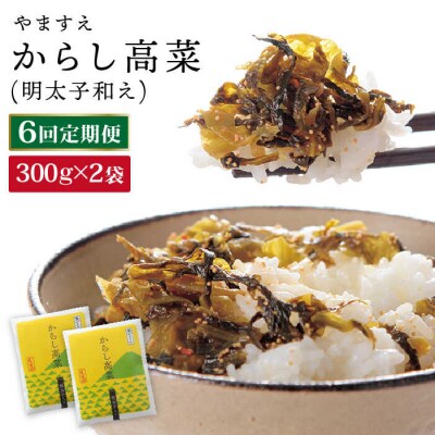 【全6回 定期便】明太子入り からし高菜600g (300g×2袋)/ やますえ[AKA057]