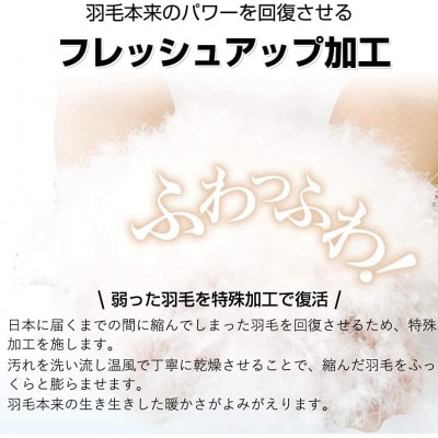 羽毛布団シングル掛けふとん日本製綿100%側生地使用ダウン90%1.3kg立体スクエアキルトブルー