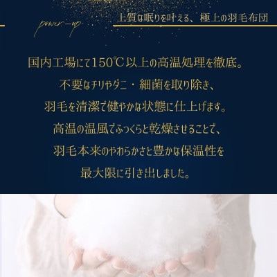 羽毛本掛け布団 セミダブル 超長綿100%60サテン ホワイトダックダウン93% 立体キルト　日本製