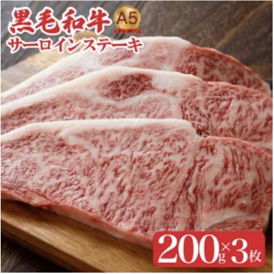 黒毛和牛A5サーロインステーキ200g×3枚 国産牛 霜降り ギフトにも