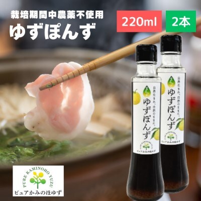 「ゆずの里上之保」 ゆずポン酢　2個 ～栽培期間中農薬不使用の上之保産柚子を使用 自家栽培 国産