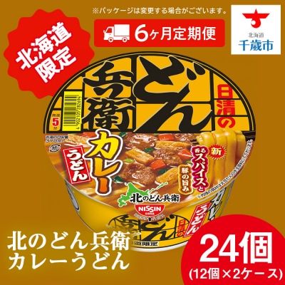 【定期便6カ月】日清 北のどん兵衛 カレーうどん [北海道仕様]24個