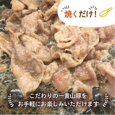 【全3回定期便】焼くだけ定番おかず!一貴山豚 生姜焼き 4パック/ いきさん牧場 [AGB016]