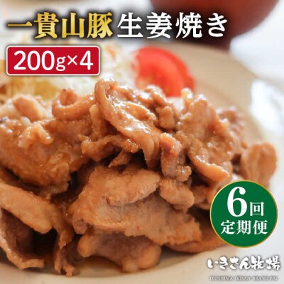 【全6回定期便】焼くだけ定番おかず!一貴山豚 生姜焼き 4パック/ いきさん牧場 [AGB017]