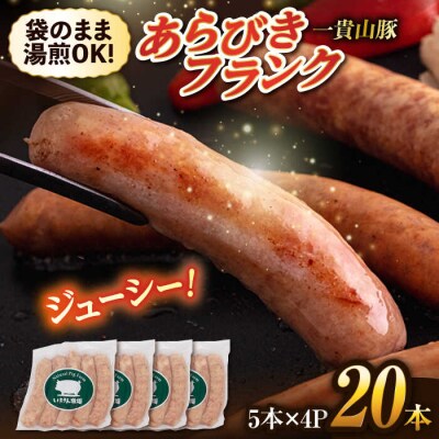 一貴山豚 あらびきフランク 20本(5本×4パック) いきさん牧場 豚肉[AGB068]