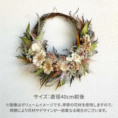 ロゼッタのリース(Lサイズ)糸島市/tokohana ドライフラワー アレンジ[AOC032]