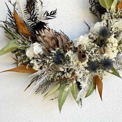 プロテアニオベのリース(Lサイズ)糸島市/tokohana ドライフラワー アレンジ[AOC033]
