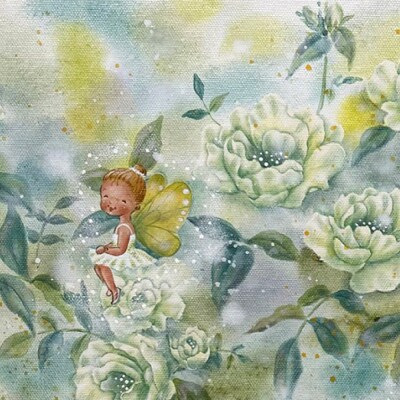 【一点物】絵画「白いバラの茂みにて」 糸島市 / 工房はーべすと [AYA083]