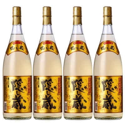 本格麦焼酎「隠し蔵」1800ml 一升瓶 4本 25度 白麹 樽 で 貯蔵熟成 糖質ゼロ