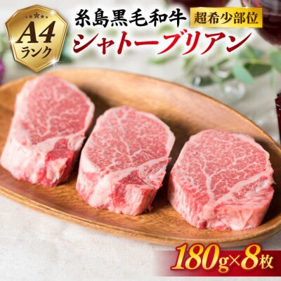 【極厚シャトーブリアン】180g×8枚 A4ランク 糸島牛 糸島ミートデリ工房[ACA080]