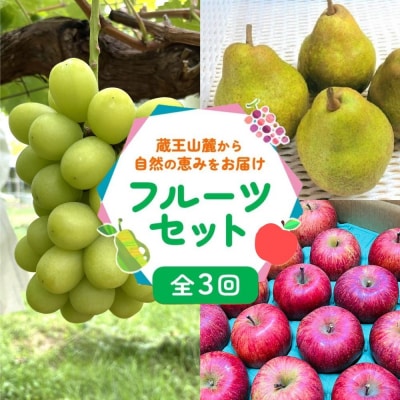フルーツセット(ぶどう詰め合わせ、ラ・フランス、りんご)【定期便:全3回】　0065-2602