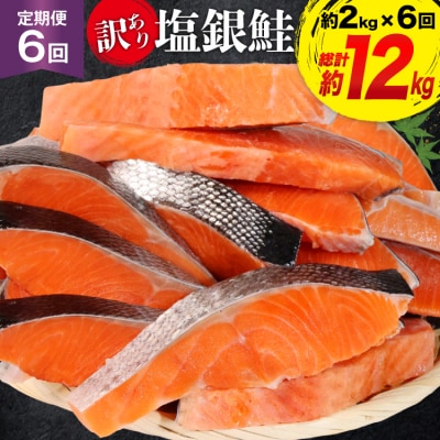 定期便 《6ヶ月連続お届け》 訳あり 銀鮭 切身 約2kg×6回 計12kg 20564480