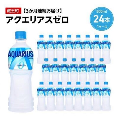 【3か月連続お届け】アクエリアスゼロ　500ml PET×24本　【04301-0661】