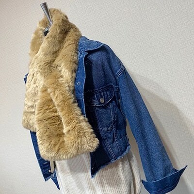 OKADA TEXTILE プレミアムレッキスマフラー(ベージュ)
