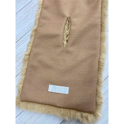 OKADA TEXTILE プレミアムレッキスマフラー(ベージュ)