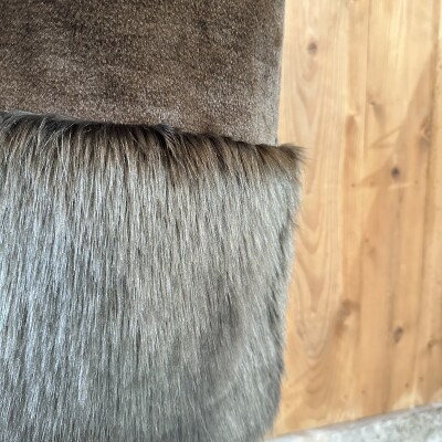 OKADA TEXTILE エコファー切り替え ロングベスト カーキブラウン