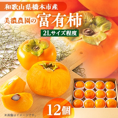 和歌山県産　美濃農園の富有柿　12個(2Lサイズ程度)