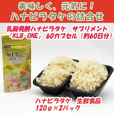 ハナビラタケの詰合せ〈生鮮品120g×2p〉+〈健康食品1袋(60カプセル、約60日分)〉