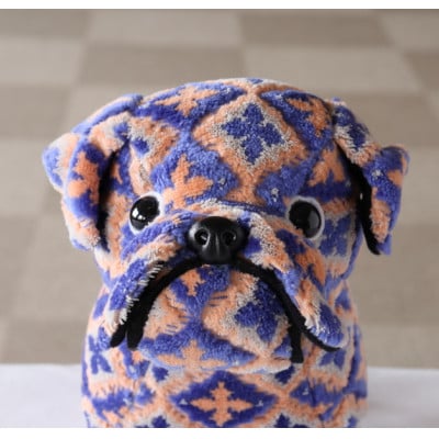 NAKAYA KINKAZAN TEXTILE　ぬいぐるみ　モンちゃん(ブルドック)ネイビー/ピンク