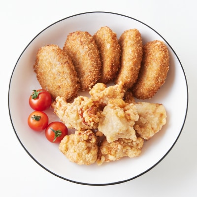 お肉屋さんのコロッケ&から揚げセット