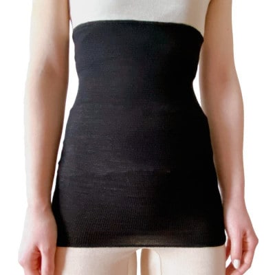 シルク100%オールシーズン腹巻き(男女兼用)【ブラック1枚】