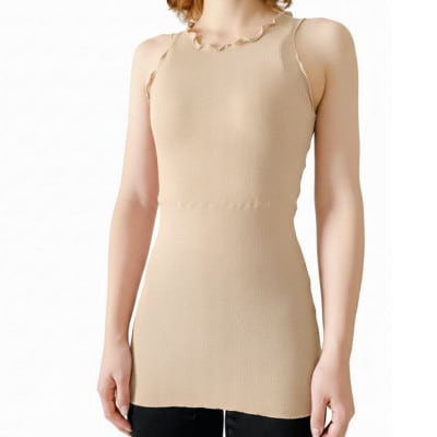 シルク100%タンクトップインナー【オートミール1枚】