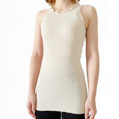シルク100%タンクトップインナー【クリーム1枚】