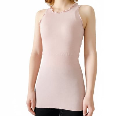 シルク100%タンクトップインナー【さくらピンク1枚】