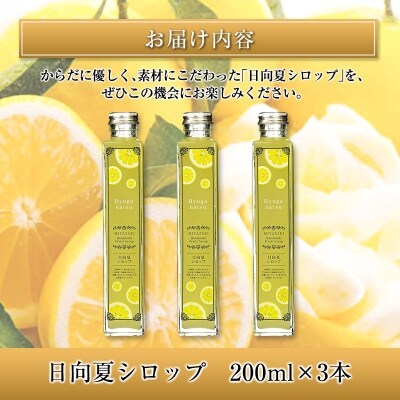 ◆宮崎ハンドメイド　日向夏シロップ×3本セット(合計600ml)