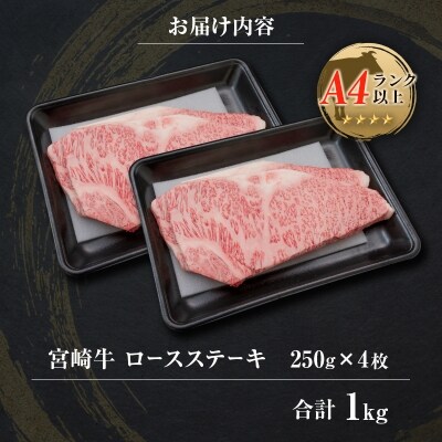 ◆宮崎牛ロースステーキ(合計1kg)