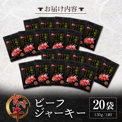 宮崎牛 ビーフジャーキー 20袋 (30g×20袋) おつまみ 宮崎県産
