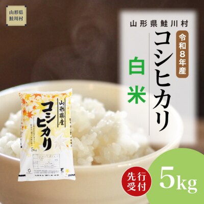 ＜8年産米先行受付＞令和8年11月中旬発送　こしひかり【白米】5kg (5kg×1袋)　鮭川村