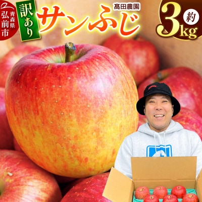 【26年11月下旬～発送】りんご【訳あり】サンふじ 約3kg  弘前市産|24_tdn-020301