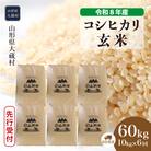 ＜8年産米先行受付＞令和9年2月中旬発送 こしひかり【玄米】60kg定期便(6回定期便)大蔵村