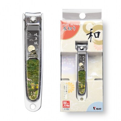 和製爪切り　Super V-CUT　岐阜城(VN1-83G-GF)日本製　カバー付き　爪キャッチャー